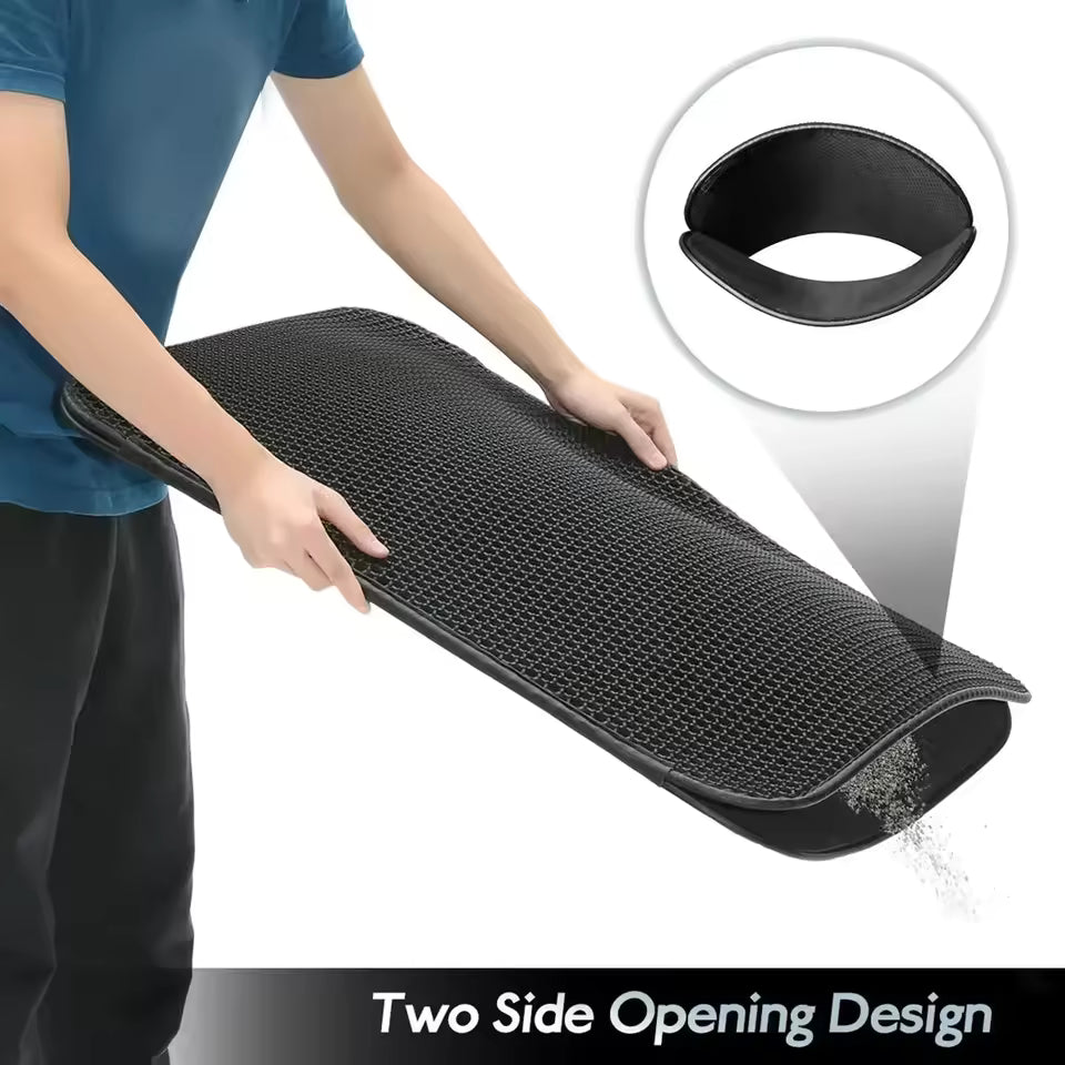Cat Litter Mat Non Slip Big Pet Litter Box Filter Mat Double Layer Wear Resistant Waterproof Cat Litter Mat Pet Clean Supplies