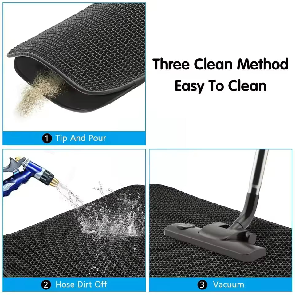 Cat Litter Mat Non Slip Big Pet Litter Box Filter Mat Double Layer Wear Resistant Waterproof Cat Litter Mat Pet Clean Supplies