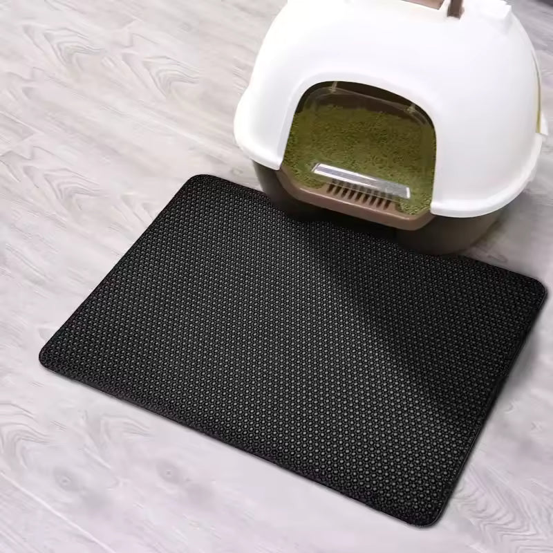 Cat Litter Mat Non Slip Big Pet Litter Box Filter Mat Double Layer Wear Resistant Waterproof Cat Litter Mat Pet Clean Supplies
